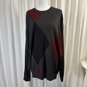 Dockers Men's Crewneck Sweater - Black and Dark Red